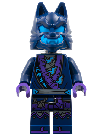 Минифигурка Lego Wolf Mask Claw Warrior - Dark Blue and Dark Azure Mask, Neck Bracket njo869 N